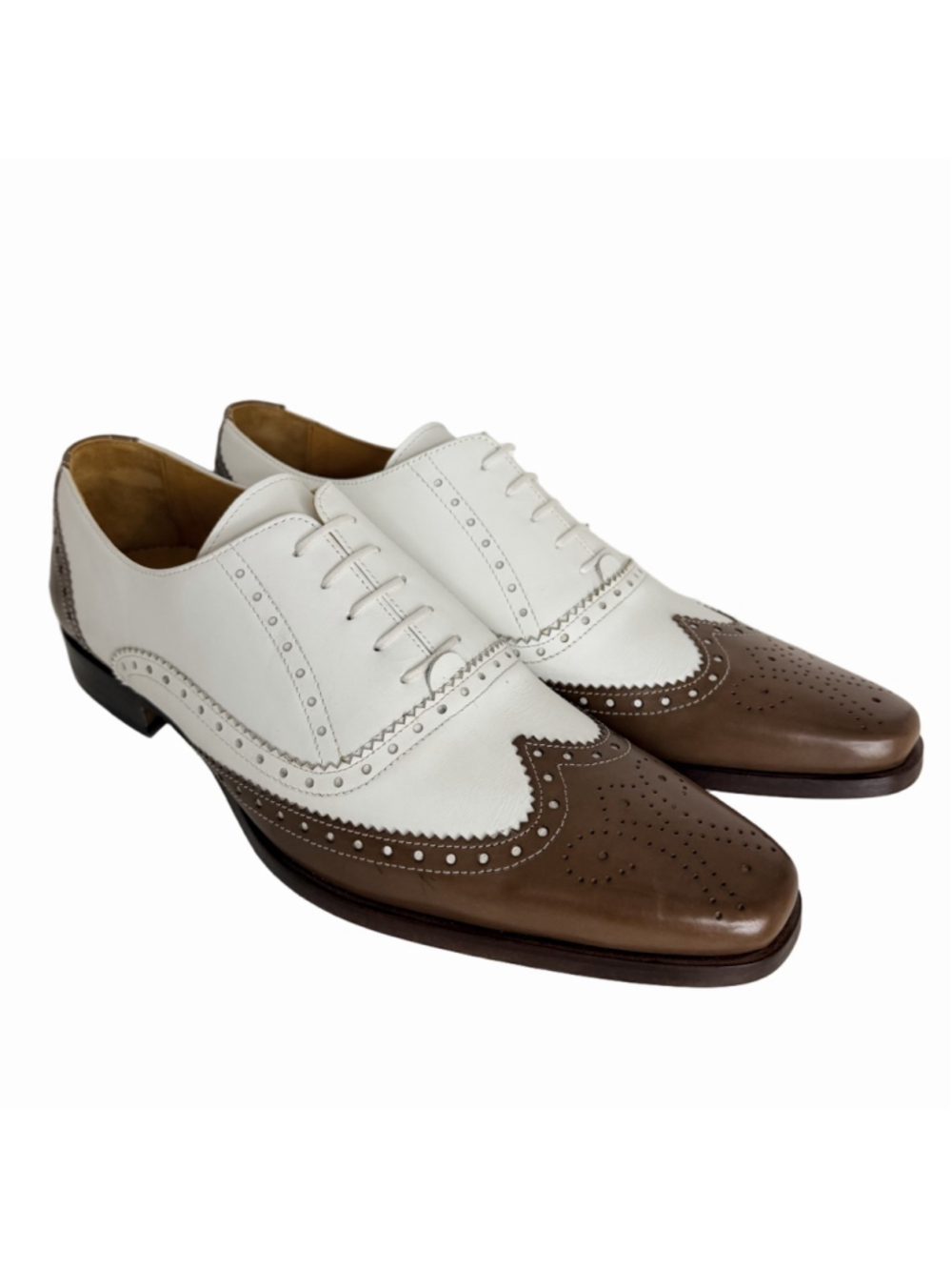 Undandy Mens Leather Wingtip Brogue Oxford Spectator Shoes Size 12.5